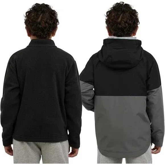 NWT Eddie Bauer Coat Boys Sz 7/8 Small Black Gray 3-in-1 Jacket Winter Kids Warm - Picture 5 of 8